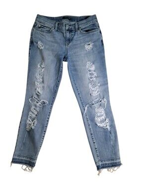 Level 99 Light Wash Ripped Skinny Jeans